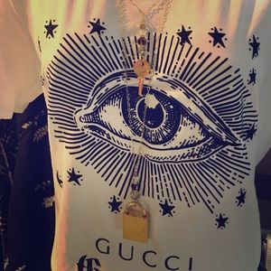 Chloe Swarovski crystal bag lock necklace.